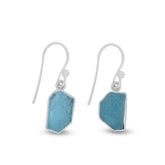 Raw Aquamarine Dangle Earring 925 Sterling Silver Jewelry